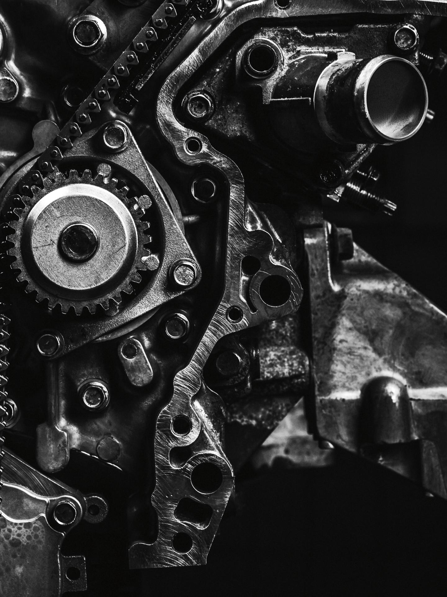 Gros plan d'un moteur.